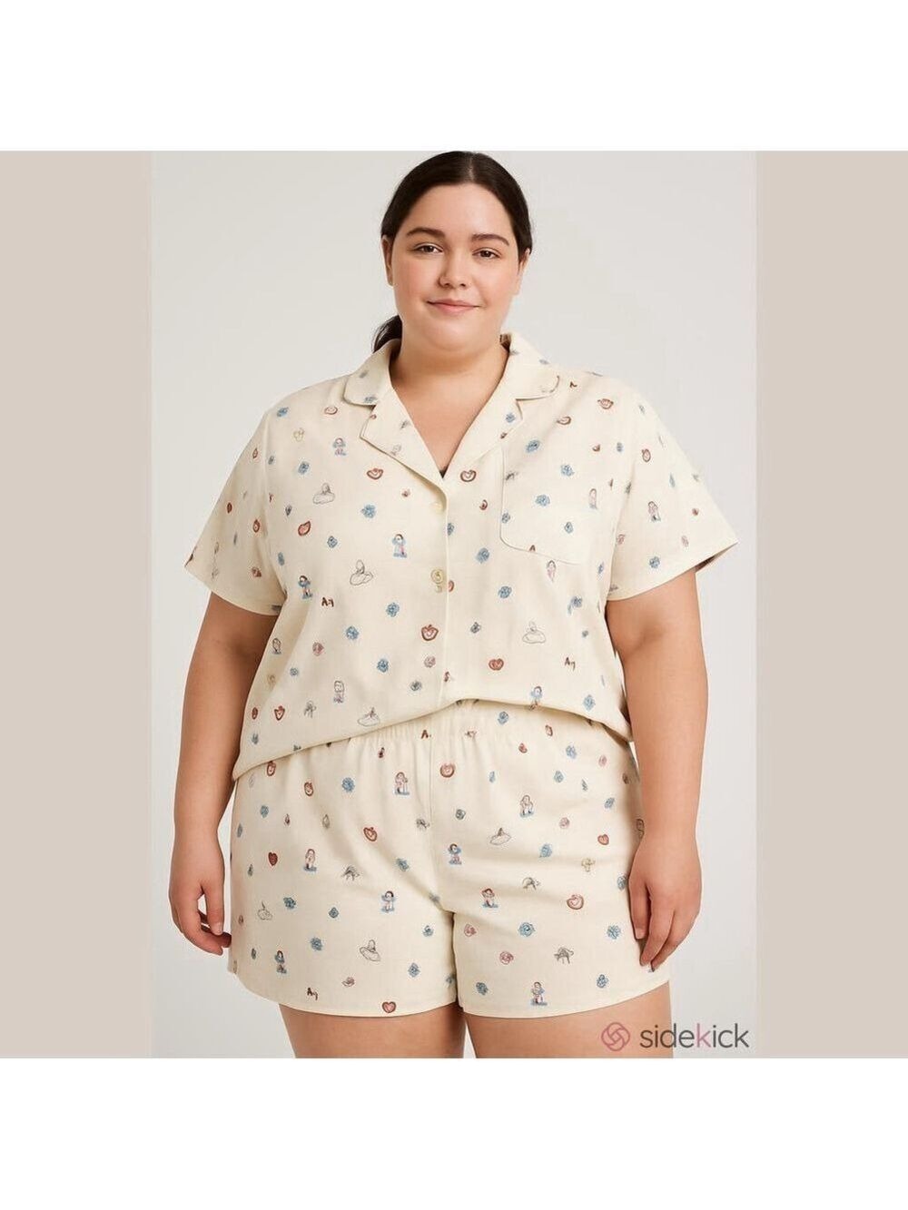 Women's Princess Polly Western Icons Pajama Set Size 18 Cream with Red and Blue
